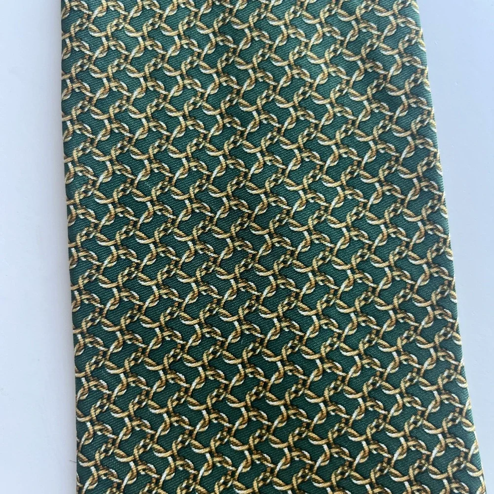 BROOKS BROTHERS Makers Green‎ Chain Link SILK TIE 57